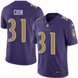 wholesale Ravens #31 Dalvin Cook Purple Men's Stitched NFL Limited Rush Jersey