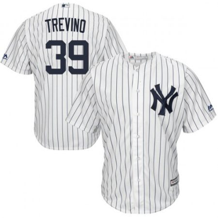 new york yankees #39 jose trevino majestic 2019 postseason official cool base player elite jersey white navy