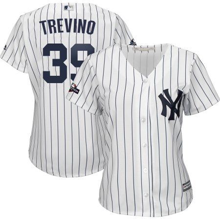 new york yankees #39 jose trevino majestic women's 2019 postseason official cool base player wholesale jersey white navy