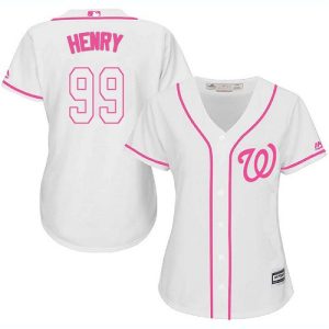 Nationals #99 Cole Henry White/Pink Fashion Women's Stitched MLB Jersey