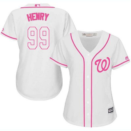 Nationals #99 Cole Henry White/Pink Fashion Women's Stitched MLB Jersey