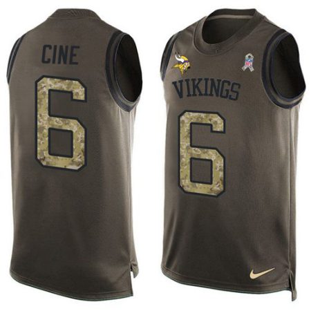 vikings #6 lewis cine green men's stitched nfl limited salute to service tank top cheap jersey