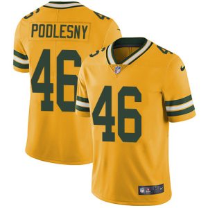 Packers #46 Jack Podlesny Yellow Men's Stitched NFL Limited Rush Jersey