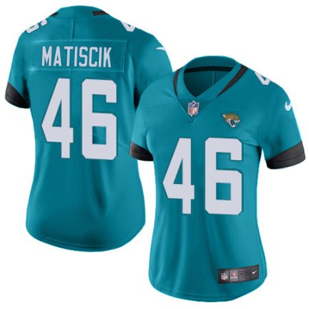 Jaguars #46 Ross Matiscik Teal Green Alternate Women's Stitched NFL Vapor Untouchable Limited Jersey