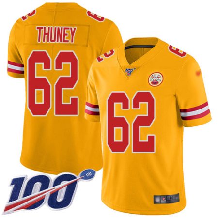 cheap Chiefs #62 Joe Thuney Gold Youth Stitched NFL Limited Inverted Legend 100th Season Jersey