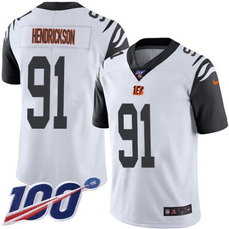 Bengals #91 Trey Hendrickson White Youth Stitched NFL Limited Rush 100th Season Jersey