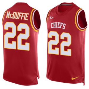 chiefs #22 trent mcduffie red team color men's stitched nfl limited tank top cheap jersey