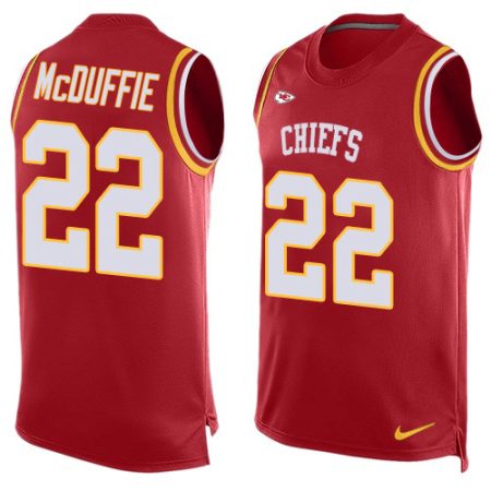 chiefs #22 trent mcduffie red team color men's stitched nfl limited tank top cheap jersey