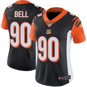 bengals #90 travis bell black team color women's stitched nfl vapor untouchable limited wholesale jersey