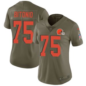 browns #75 joel bitonio olive women's stitched nfl limited 2017 salute to service cheap jersey