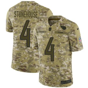 Titans #4 Ryan Stonehouse Camo Men's Stitched NFL Limited 2018 Salute To Service Jersey