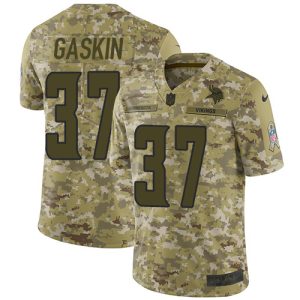 elite Vikings #37 Myles Gaskin Camo Youth Stitched NFL Limited 2018 Salute To Service Jersey