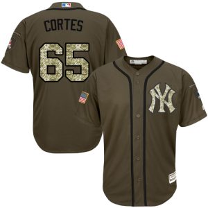 yankees #65 nestor cortes green salute to service stitched youth mlb elite jersey