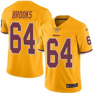 wholesale Commanders #64 Mason Brooks Gold Men's Stitched NFL Limited Rush Jersey