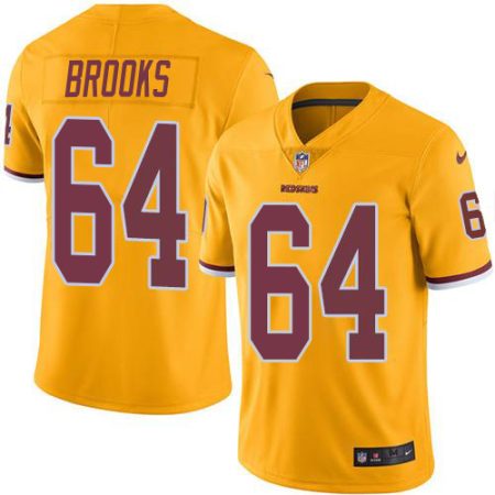 commanders #64 mason brooks gold youth stitched nfl limited rush elite jersey