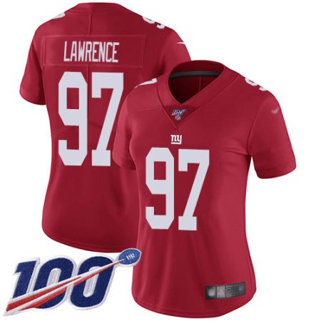 Giants #97 Dexter Lawrence Red Women's Stitched NFL Limited Inverted Legend 100th Season Jersey