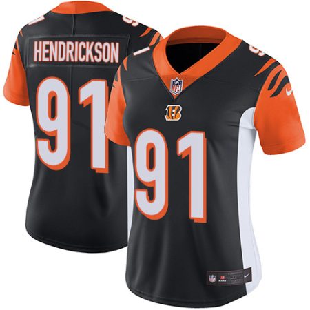 Bengals #91 Trey Hendrickson Black Team Color Women's Stitched NFL Vapor Untouchable Limited Jersey