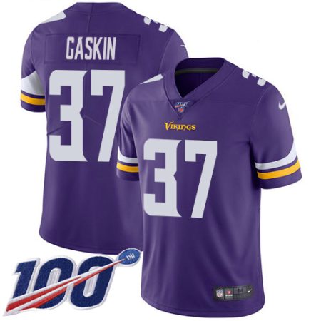 vikings #37 myles gaskin purple team color men's stitched nfl 100th season vapor untouchable limited cheap jersey