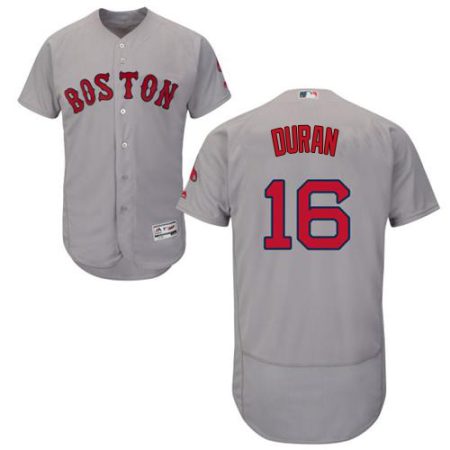 red sox #16 jarren duran grey flexbase authentic collection stitched mlb elite jersey