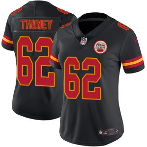 Chiefs #62 Joe Thuney Black Women's Stitched NFL Limited Rush Jersey