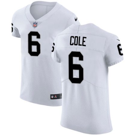 Raiders #6 AJ Cole White Men's Stitched NFL New Elite Jersey