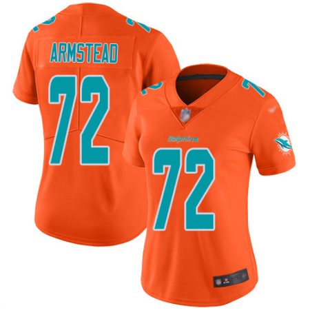 Dolphins #72 Terron Armstead Orange Women's Stitched NFL Limited Inverted Legend Jersey