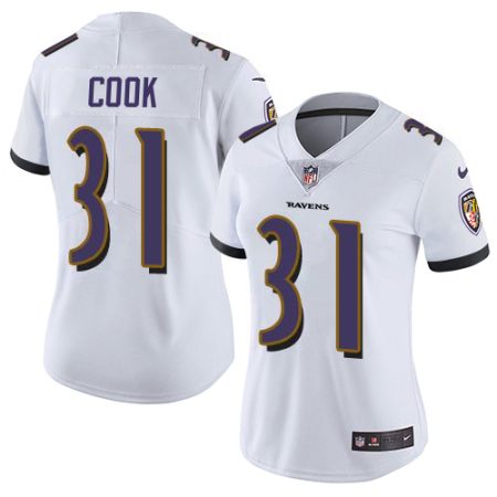 ravens #31 dalvin cook white women's stitched nfl vapor untouchable limited elite jersey