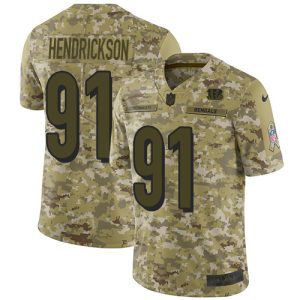 bengals #91 trey hendrickson camo men's stitched nfl limited 2018 salute to service elite jersey