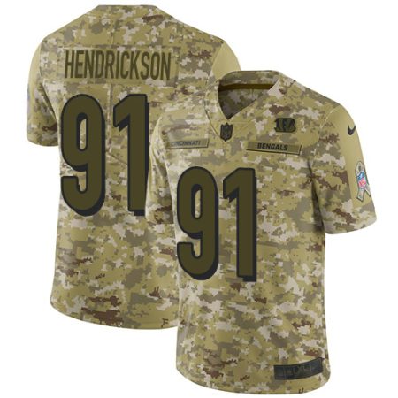 bengals #91 trey hendrickson camo men's stitched nfl limited 2018 salute to service elite jersey