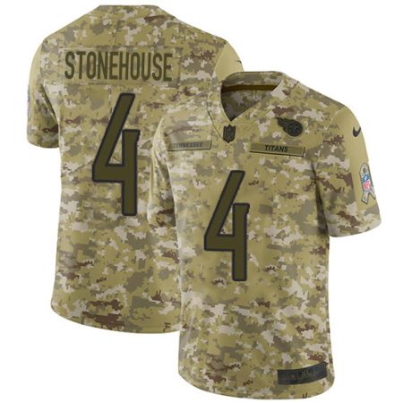 Titans #4 Ryan Stonehouse Camo Youth Stitched NFL Limited 2018 Salute To Service Jersey