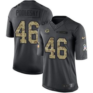 wholesale Packers #46 Jack Podlesny Black Men's Stitched NFL Limited 2016 Salute to Service Jersey