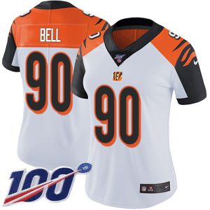 Bengals #90 Travis Bell White Women's Stitched NFL 100th Season Vapor Untouchable Limited Jersey