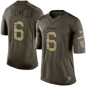 wholesale Vikings #6 Lewis Cine Green Men's Stitched NFL Limited 2015 Salute to Service Jersey