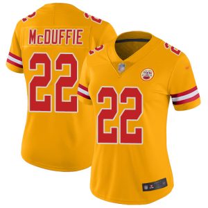 chiefs #22 trent mcduffie gold women's stitched nfl limited inverted legend cheap jersey