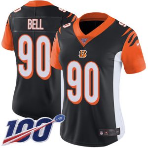 bengals #90 travis bell black team color women's stitched nfl 100th season vapor untouchable limited cheap jersey