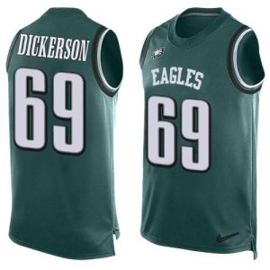 eagles #69 landon dickerson green team color men's stitched nfl limited tank top elite jersey