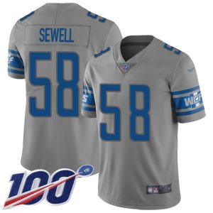 cheap Lions #58 Penei Sewell Gray Youth Stitched NFL Limited Inverted Legend 100th Season Jersey