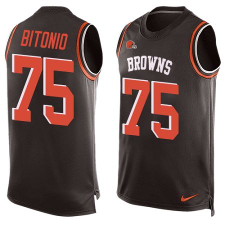 Browns #75 Joel Bitonio Brown Team Color Men's Stitched NFL Limited Tank Top Jersey