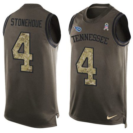 titans #4 ryan stonehouse green men's stitched nfl limited salute to service tank top elite jersey