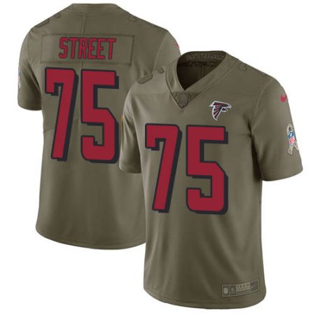 Falcons #75 Kentavius Street Olive Men's Stitched NFL Limited 2017 Salute To Service Jersey