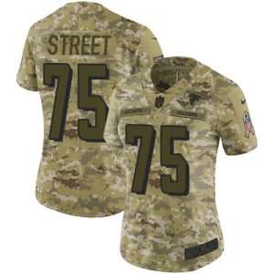 Falcons #75 Kentavius Street Camo Stitched Women's NFL Limited 2018 Salute To Service Jersey