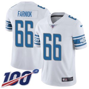 lions #66 matt farniok white men's stitched nfl 100th season vapor untouchable limited elite jersey