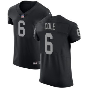 raiders #6 aj cole black team color men's stitched nfl vapor untouchable elite elite jersey