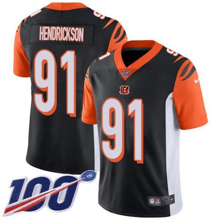 Bengals #91 Trey Hendrickson Black Team Color Youth Stitched NFL 100th Season Vapor Untouchable Limited Jersey