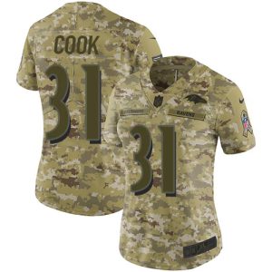 elite Ravens #31 Dalvin Cook Camo Women's Stitched NFL Limited 2018 Salute To Service Jersey