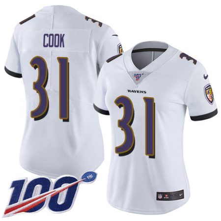 Ravens #31 Dalvin Cook White Women's Stitched NFL 100th Season Vapor Untouchable Limited Jersey