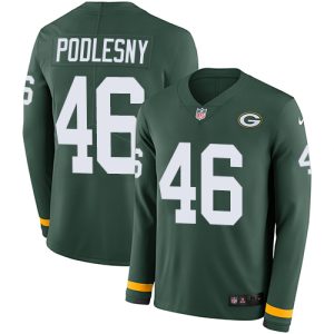 packers #46 jack podlesny green team color youth stitched nfl limited therma long sleeve cheap jersey