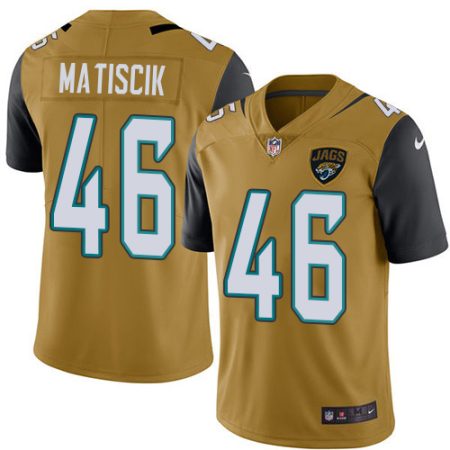 cheap Jaguars #46 Ross Matiscik Gold Men's Stitched NFL Limited Rush Jersey