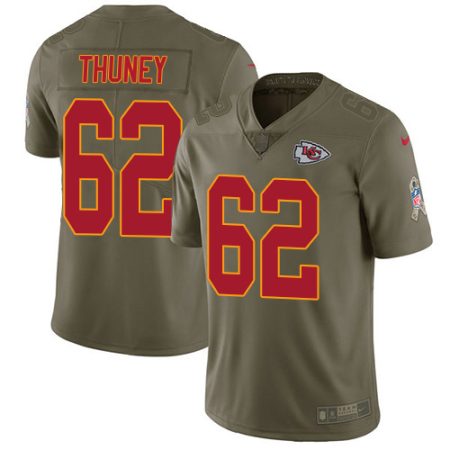 Chiefs #62 Joe Thuney Olive Men's Stitched NFL Limited 2017 Salute to Service Jersey