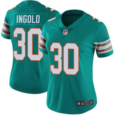 dolphins #30 alec ingold aqua green alternate women's stitched nfl vapor untouchable limited cheap jersey